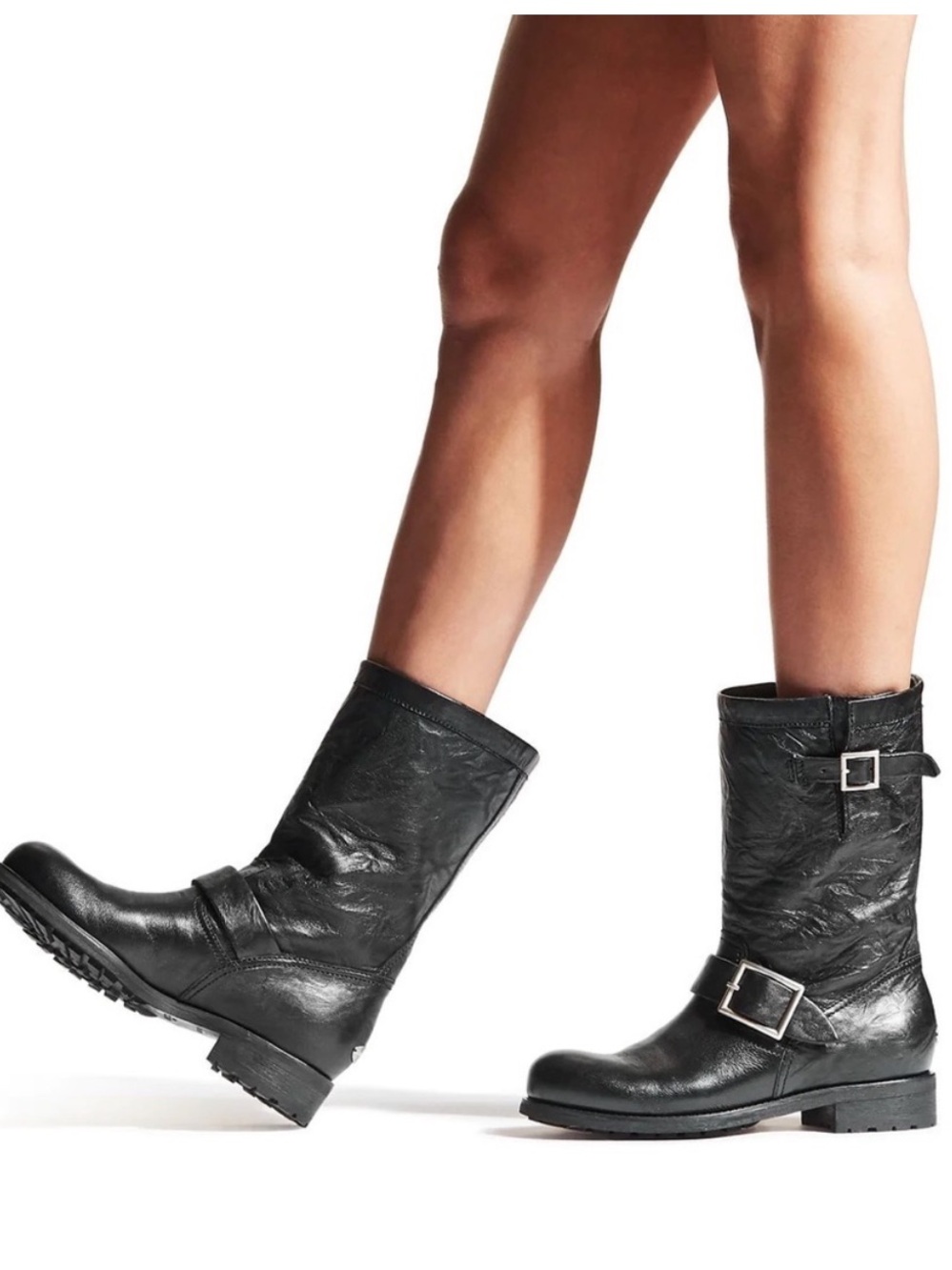 Jimmy Choo Stamped Mock Croc Moto Shearling Boots Size 37